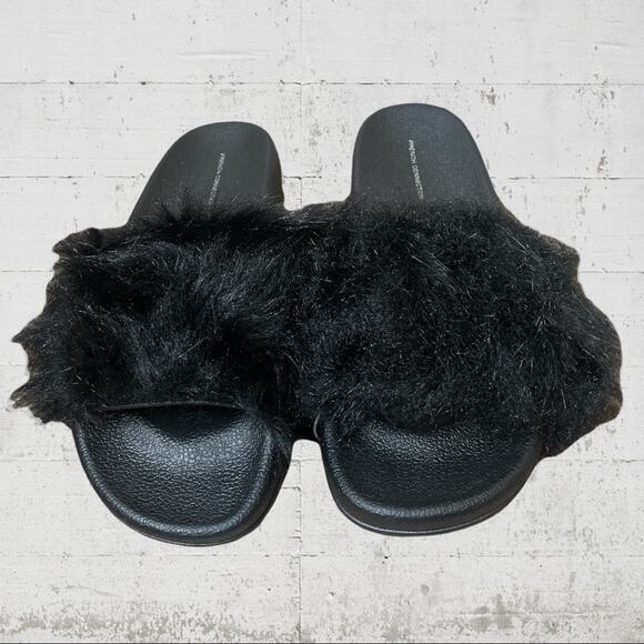 NWT French Connection Faux Fur Slides Size 8 - Picture 2 of 7